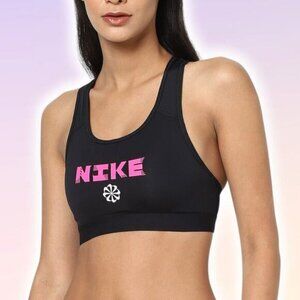 NIKE Swoosh Icon Clach Band Bra Pink / Black Size Small